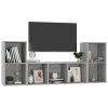 vidaXL 3-dielna súprava TV skriniek betónová sivá drevotrieska