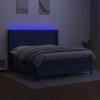 vidaXL Posteľ boxsping s matracom a LED modrá 160x200 cm látka