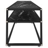 vidaXL TV stolík čierny mramorový 220x40x40,5 cm tvrdené sklo