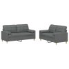 vidaXL 2-dielna sedacia súprava s vankúšmi tmavosivá látka