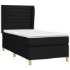 vidaXL Posteľný rám boxspring s matracom čierny 90x200 cm látka