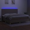 vidaXL Posteľ boxsping s matracom a LED sivohnedá 200x200 cm látka
