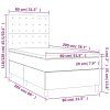 vidaXL Posteľ boxsping s matracom a LED krémová 80x200 cm látka