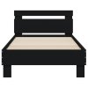 vidaXL Posteľný rám s čelom čierny 90x200 cm kompozitné drevo