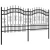 vidaXL Záhradný plot s hrotmi čierny 140 cm oceľ s práškovým nástrekom