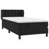 vidaXL Posteľný rám boxspring s matracom čierny 80x200 cm zamat