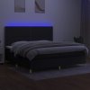 vidaXL Posteľ boxsping s matracom a LED čierna 200x200 cm látka