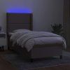 vidaXL Posteľ boxsping s matracom a LED sivohnedá 90x200 cm látka