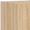 vidaXL 4-dielne TV nástenné skrinky s LED svetlami dub sonoma