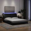 vidaXL Posteľ s LED bez matraca čierny 160x200 cm látka