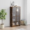 vidaXL Vysoká skrinka s dvierkami dymový dub 68x37x142cm kompoz. drevo