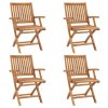 vidaXL Skladacie záhradné stoličky 4 ks tíkový masív