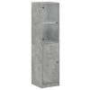 vidaXL Vysoká skrinka so sklenenými dverami betónovo sivá 35x37x142 cm