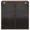 vidaXL Bočná skrinka so sklenenými dvierkami dymový dub 68x37x68,5 cm