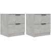 vidaXL Nočné stolíky 2 ks betónové sivé spracované drevo