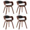 vidaXL Jedálenské stoličky 4 ks ohýbané drevo a umelá koža