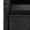 vidaXL 7-dielna záhradná jedálenská súprava a vankúše čierna polyratan