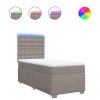 vidaXL Posteľný rám boxspring s matracom sivohnedý 90x190 cm látka