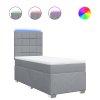 vidaXL Posteľný rám boxsping s matracom bledosivý 90x190 cm látka