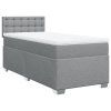 vidaXL Posteľný rám boxsping s matracom bledosivý 90x190 cm látka