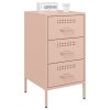 vidaXL Nočný stolík ružový 36x39x68 cm oceľ
