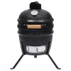 vidaXL 2 v 1 Kamado gril s udiarňou keramika 56 cm čierny