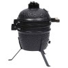 vidaXL 2 v 1 Kamado gril s udiarňou keramika 56 cm čierny