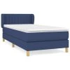 vidaXL Posteľný rám boxspring s matracom modrý 90x200 cm látka