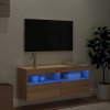 vidaXL TV nástenná skrinka s LED svetlami dub sonoma 100x30x40 cm