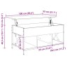 vidaXL Konferenčný stolík dymový dub 100x55x50 cm kompoz. drevo a kov