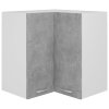 vidaXL Závesná rohová skrinka “Lyon”, betónová 57x57x60 cm