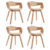 vidaXL Jedálenské stoličky 4 ks ohýbané drevo a umelá koža