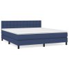 vidaXL Posteľný rám boxspring s matracom modrý 180x200 cm látka
