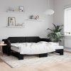 vidaXL Denná posteľ s rozkladacou posteľou čierna 100x200 cm látka