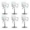 vidaXL Otočné jedálenské stoličky 6 ks biele umelá koža