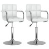 vidaXL Otočné jedálenské stoličky 2 ks biele umelá koža