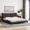 vidaXL Posteľ s LED bez matraca tmavohnedá 180x200 cm látka