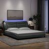 vidaXL Posteľ s LED bez matraca bledosivý 180x200 cm látka