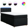 vidaXL Posteľný rám boxspring s matracom čierny 80x200 cm látka