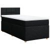 vidaXL Posteľný rám boxspring s matracom čierny 80x200 cm látka