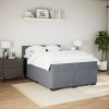 vidaXL Posteľný rám boxspring s matracom tmavosivý 140x190 cm zamat