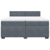 vidaXL Posteľný rám boxspring s matracom tmavosivý 200x200 cm zamat
