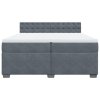 vidaXL Posteľný rám boxspring s matracom tmavosivý 200x200 cm zamat