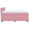 vidaXL Posteľný rám boxsping s matracom ružový200x200 cm zamat