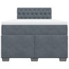 vidaXL Posteľný rám boxspring s matracom tmavosivý 90x190 cm zamat