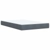 vidaXL Posteľný rám boxspring s matracom tmavosivý 90x190 cm zamat