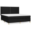 vidaXL Posteľný rám boxspring s matracom čierny 160x200 cm látka