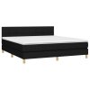 vidaXL Posteľný rám boxspring s matracom čierny 160x200 cm látka
