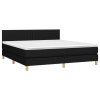 vidaXL Posteľný rám boxspring s matracom čierny 160x200 cm látka