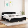 vidaXL Posteľný rám boxspring s matracom čierny 160x200 cm látka